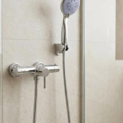 Mey İthalat® Mavi 4 Fonksiyonlu El Duşu Başlığı Seti Spiral Hortum ve Duş Askısı