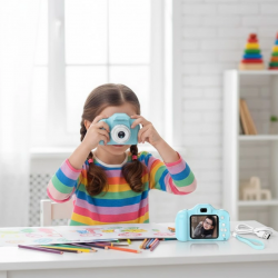 Mey İthalat® Mavi HD Taşınabilir Mini Kamera Video Kayıt ve Fotoğraf Çekim Özellikli