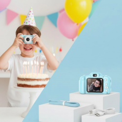 Mey İthalat® Mavi Kompakt Dijital Kamera HD Video ve Fotoğraf Çekim Özellikli USB Bağlantılı