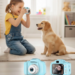 Mey İthalat® Mavi Kompakt HD Dijital Kamera Video ve Fotoğraf Kayıt Özellikli Taşınabilir Model