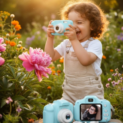 Mey İthalat® Mavi Kompakt Mini Kamera HD Video ve Fotoğraf Çekim Özellikli Şarjlı Model