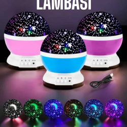 Mey İthalat® Mavi ve Mor Işıklı Projeksiyon Lambası