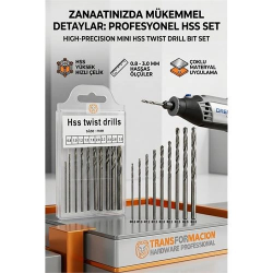 Mey İthalat® Maximilian Voss Serisi | 10'lu HSS Titanyum Alaşım Mikro Matkap Ucu Seti 723036