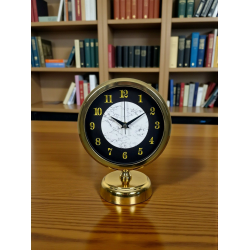 Mey İthalat® Mermer Işıltısı Gold 25 x 20 Cm Metal Masa Saati