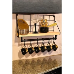 Mey İthalat® Metal Askılıklı Kahve Köşesi Rafı