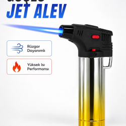Mey İthalat® Metal Gövdeli Pürmüz Çakmak Ayarlanabilir Alevli Rüzgar Dayanıklı Tasarım