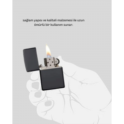 Mey İthalat® Metal Gövdeli Tasarım Çakmak Mat Yüzeyli ve Ergonomik Tutma Özellikli