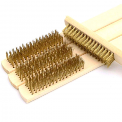 Mey İthalat®  Metal Telli Fırça Ahşap Saplı Pas Kir Sökme Temizleme Fırçası