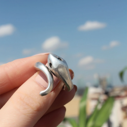 Mey İthalat® Metal Yılan Figürlü Ayarlamalı Antik Yüzük