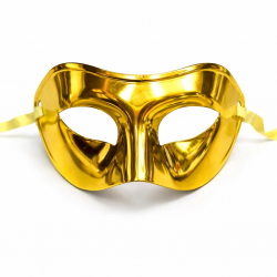 Mey İthalat® Metalize Parlak Parti Maskesi Altın Gold Renk 16x7 cm