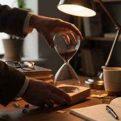 Mey İthalat® Mıknatıslı Cam Kum Saati – Dekoratif Metal Tabanlı, Manyetik Kum Akışlı Masaüstü Zaman Ölçer