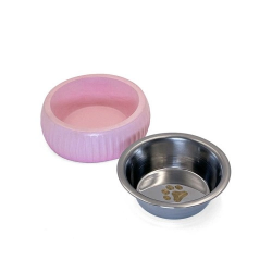 Mey İthalat® Mikopet Organik Seramik Mama Kabı Pembe