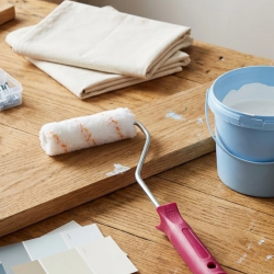 Mey İthalat® Mini Boya Fırça Seti 10 Cm Rulo Fırça 6 Adet Yedek Rulo Hediyeli Duvar Boyama Aparatı