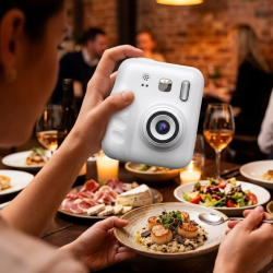 Mey İthalat® Mini Çocuk Fotoğraf Makinesi Baskı Özellikli Video Çekim 4 Kağıt Rulo Hediyeli