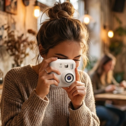 Mey İthalat® Mini Dijital Çocuk Kamerası Anında Baskı 5 Kalem 4 Kağıt Rulo Hediyeli