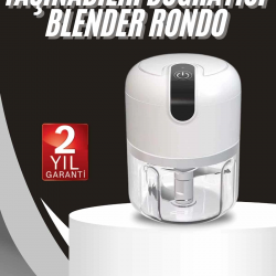 Mey İthalat® Mini Doğrayıcı Rondo Taşınabilir Mini El Blender Paslanmaz Çelik