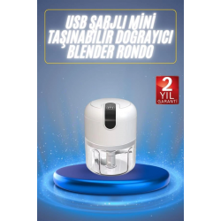 Mey İthalat® Mini El Rondosu Şarjlı Doğrayıcı Taşınabilir Rondo Blender 250 ML