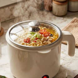 Mey İthalat® Mini Elektrikli Pişirici 1 Litre Buharda Pişirme Tepsili Çok Amaçlı Mutfak Tenceresi