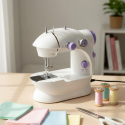 Mey İthalat® Mini Ev Tipi Dikiş Makinesi Pedallı Elektrikli Taşınabilir