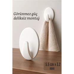 Mey İthalat® Mini Kendinden Yapışkanlı Duvar Askısı – 5.5 x 3.2 cm | İz Bırakmaz, Güçlü Tutuş 722286