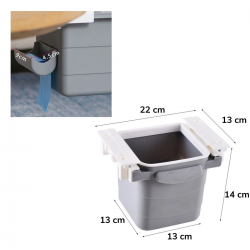 Mey İthalat®  Mini Masa Çöp Kovası Plastik Tezgah Altı Geri Çekilebilir Yapışkanlı Görünmez Bölme Pratik