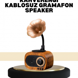 Mey İthalat® Mini Nostaljik Bluetooth Hoparlör FM Radyo 8 Saat Batarya