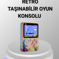 Mey İthalat® Mini Retro Oyun Konsolu 500 Oyunlu 3.0 İnç Ekran ve Şarjlı Batarya