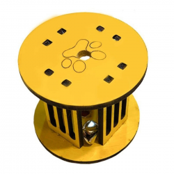 Mey İthalat®   Mini Silindir Eğlenceli Renkli Sağlam Küçük Pati İzi Şekilli Kedi Oyuncağı