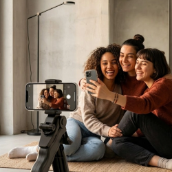 Mey İthalat® Mini Telefon Tripodu Ayarlanabilir Telefon Standı Vlog ve Fotoğraf Çekim Aparatı