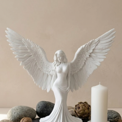 Mey İthalat® Minimalist Melek İnsan Figürlü 3D Heykel Dekoratif Biblo Ev Dekoru