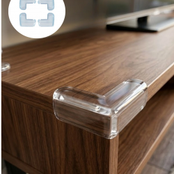 Mey İthalat® Mobilya Köşe Koruyucu 4 Lü Set Şeffaf Masa Kenarı Koruma Aparatı