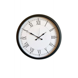 Mey İthalat® Modern 52 Cm Black & White Roma Rakamlı Metal Duvar Saati