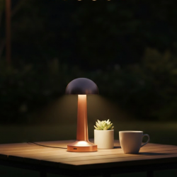 Mey İthalat® Modern Bronz Masa Lambası 3 Renk LED Dokunmatik Şarjlı Model