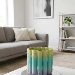 Mey İthalat® Modern Dekoratif Vazo Yeşil Geçişli Şık Tasarım Masa Üstü Kullanım