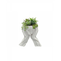 Mey İthalat® Modern Ev Dekoru İçin El Şeklinde 3D Baskı Dekoratif Saksı Vazo