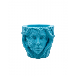 Mey İthalat® Modern Ev Dekoru İçin Kadın Yüzü Ağaç Tasarımlı Dekoratif Vazo