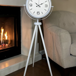 Mey İthalat® Modern Line Beyaz Tripod Ayaklı Saat