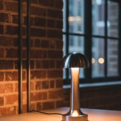 Mey İthalat® Modern Mantar Masa Lambası Dokunmatik 3 Işık Modlu Şarjlı Kablosuz LED