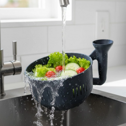 Mey İthalat® Modern Tasarımlı Sebze Yıkama Kabı Süzgeçli Pratik Mutfak Aparatı
