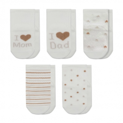 Mey İthalat® Mom Dad Kutulu Penye Soket Çorap 5li 10148 Ekru Kahve