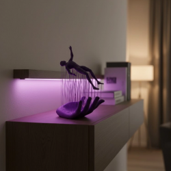 Mey İthalat® Mor El İnsan Figürü Dekoratif Biblo Minimal Modern Salon Raf ve Masa Üstü Aksesuar