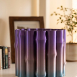 Mey İthalat® Mor Gri Dekoratif Vazo Modern Tasarım Salon Ofis Masa Üstü Aksesuar