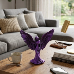 Mey İthalat® Mor Melek Biblo Küçük Boy Dekoratif Angel Figür Modern Ev Aksesuarı