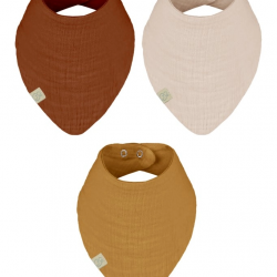 Mey İthalat®   Müslin Fular Önlük 3'Lü 60102 Kiremit Bej Hardal