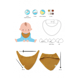 Mey İthalat®   Müslin Fular Önlük 3'Lü 60102 Kiremit Bej Hardal