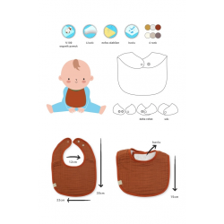 Mey İthalat®  Müslin Önlük 3'Lü 60101 Kiremit Bej Hardal