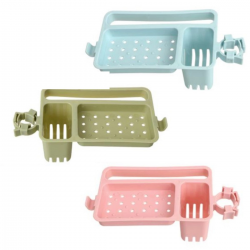 Mey İthalat®  Musluğa Takılan Sünger Havlu Askılı Sabun Hazneli mutfak Banyo Lavabo Düzenleyici Organizer