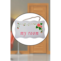 Mey İthalat®   My Room Benim Odam Dekoratif Çiçek Desenli Kapı Askısı