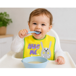 Mey İthalat®   Nam Nam Silikon Mama Kaşığı Mineral Blue