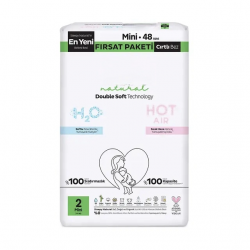 Mey İthalat® Natural Double Soft Bebek Bezi Fırsat Paketi 2 Beden 48 Adet